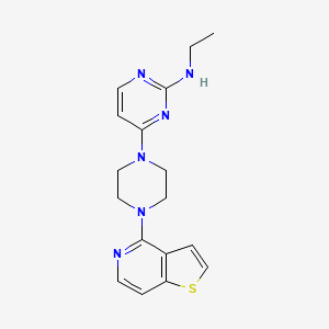 molecular formula C17H20N6S B15123446 N-ethyl-4-(4-{thieno[3,2-c]pyridin-4-yl}piperazin-1-yl)pyrimidin-2-amine 