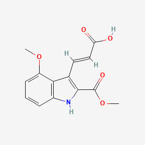 molecular formula C14H13NO5 B1512345 Methyl 3-(2-carboxy-vinyl)-4-methoxy-1H-indole-2-carboxylate CAS No. 885273-69-8