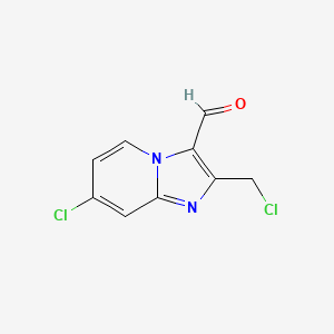 7-chloro-2-(chloromethyl)imidazo[1,2-a]pyridine-3-carbaldehyde