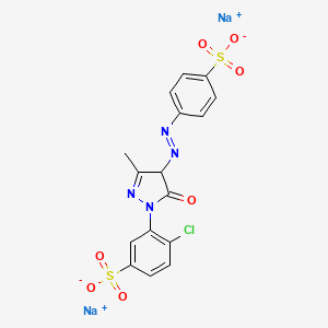 molecular formula C16H11ClN4Na2O7S2 B1512370 1-(2-Chloro-5-sulfophenyl)-3-methyl-4-(4-sulfophenyl)azo-2-pyrazolin-5-one disodium salt 
