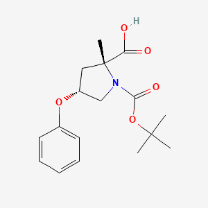 molecular formula C17H23NO5 B1512375 (2R,4R)-1-Boc-2-Methyl-4-phenoxypyrrolidine-2-carboxylic acid 