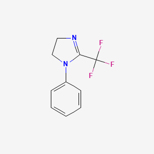 molecular formula C10H9F3N2 B1512391 1-Phenyl-2-(trifluoromethyl)-4,5-dihydro-1H-imidazole 