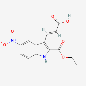molecular formula C14H12N2O6 B1512428 Ethyl 3-(2-carboxy-vinyl)-5-nitro-1H-indole-2-carboxylate CAS No. 885273-59-6