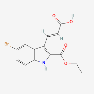 molecular formula C14H12BrNO4 B1512429 Ethyl 5-bromo-3-(2-carboxy-vinyl)-1H-indole-2-carboxylate CAS No. 885273-61-0
