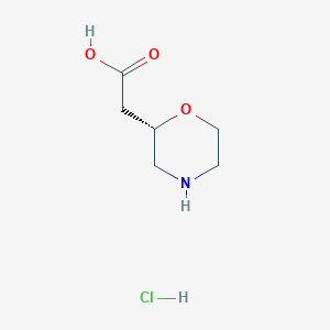 molecular formula C6H12ClNO3 B1512436 (S)-2-(Morpholin-2-yl)acetic acid hydrochloride CAS No. 1352709-57-9