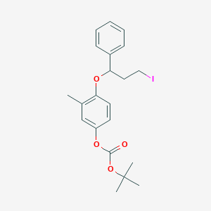 molecular formula C21H25IO4 B15124454 (R)-(2-Methyl-4-tert-butylcarbonate)benzene 1-(1-Phenyl-3-iodo-propyl) Ether 