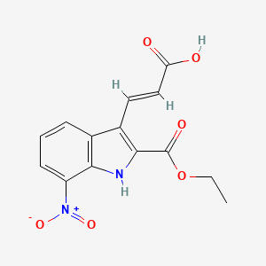 molecular formula C14H12N2O6 B1512449 Ethyl 3-(2-carboxy-vinyl)-7-nitro-1H-indole-2-carboxylate CAS No. 885273-57-4