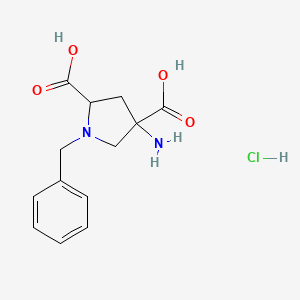 molecular formula C13H17ClN2O4 B15124523 4-Amino-1-benzylpyrrolidine-2,4-dicarboxylic acid;hydrochloride 