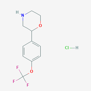 molecular formula C11H13ClF3NO2 B15124548 2-[4-(Trifluoromethoxy)phenyl]morpholine HCl 