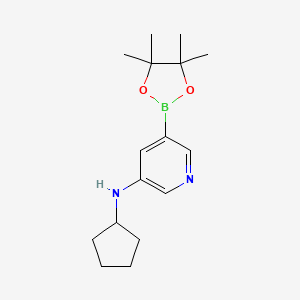 molecular formula C16H25BN2O2 B1512457 N-Cyclopentyl-5-(4,4,5,5-tetramethyl-1,3,2-dioxaborolan-2-YL)pyridin-3-amine 