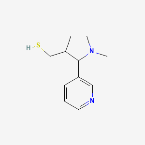 molecular formula C11H16N2S B15124582 (1-Methyl-2-pyridin-3-ylpyrrolidin-3-yl)methanethiol 