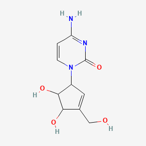 molecular formula C10H13N3O4 B15124597 1-((1R,2S,3R)-4-Hydroxymethyl-2,3-dihydroxy-4-cyclopenten-1-yl)cytosine 