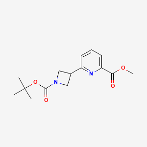 molecular formula C15H20N2O4 B15124605 6-(1-Tert-butoxycarbonyl-azetidin-3-yl)-pyridine-2-carboxylic acid methyl ester 