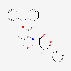 molecular formula C28H24N2O5 B15124627 (6R-trans)-7-(Benzoylamino)-3-methyl-8-oxo-5-oxa-1-azabicyclo[4.2.0]oct-2-ene-2-carboxylic Acid Diphenylmethyl Ester 