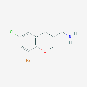 molecular formula C10H11BrClNO B1512465 (8-Bromo-6-chlorochroman-3-YL)methanamine 