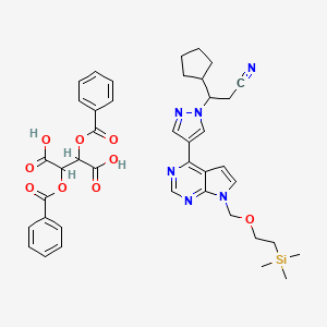 3-Cyclopentyl-3-[4-[7-(2-trimethylsilylethoxymethyl)pyrrolo[2,3-d]pyrimidin-4-yl]pyrazol-1-yl]propanenitrile;2,3-dibenzoyloxybutanedioic acid