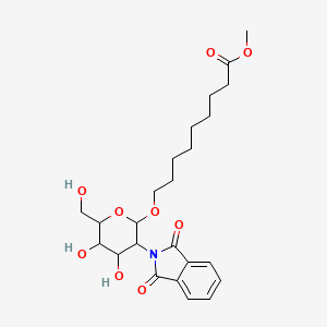 molecular formula C24H33NO9 B15124713 Methyl 9-(((2R,3R,4R,5S,6R)-3-(1,3-dioxoisoindolin-2-yl)-4,5-dihydroxy-6-(hydroxymethyl)tetrahydro-2H-pyran-2-yl)oxy)nonanoate 