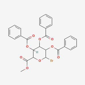 molecular formula C28H23BrO9 B15124747 Methyl 3,4,5-tribenzoyloxy-6-bromooxane-2-carboxylate 