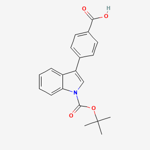 molecular formula C20H19NO4 B1512479 3-(4-Carboxy-phenyl)-indole-1-carboxylic acid tert-butyl ester 