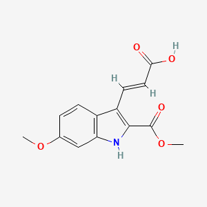 molecular formula C14H13NO5 B1512484 Methyl 3-(2-carboxy-vinyl)-6-methoxy-1H-indole-2-carboxylate CAS No. 885273-67-6
