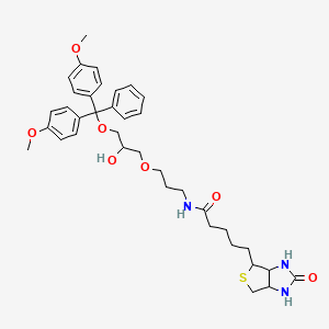 molecular formula C37H47N3O7S B15124911 N-[3-[3-[bis(4-methoxyphenyl)-phenylmethoxy]-2-hydroxypropoxy]propyl]-5-(2-oxo-1,3,3a,4,6,6a-hexahydrothieno[3,4-d]imidazol-4-yl)pentanamide 