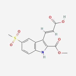 molecular formula C14H13NO6S B1512493 Methyl 3-(2-carboxy-vinyl)-5-methanesulfonyl-1H-indole-2-carboxylate CAS No. 885273-55-2