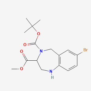 molecular formula C16H21BrN2O4 B1512496 4-Boc-7-bromo-1,2,3,5-tetrahydro-benzo[E][1,4]diazepine-3-carboxylic acid 3-methyl ester 