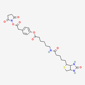 molecular formula C28H36N4O8S B15124989 3-(4-(N-Biotinoyl-6-aminocaproyloxy)phenyl)propionicAcid,N-HydroxysuccinimideEster 