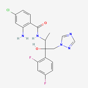 molecular formula C19H18ClF2N5O2 B15125000 2-Amino-4-chloro-N-(3-(2,4-difluorophenyl)-3-hydroxy-4-(1H-1,2,4-triazol-1-yl)butan-2-yl)benzamide 