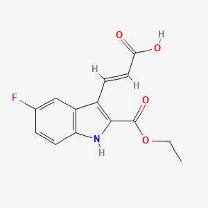 molecular formula C14H12FNO4 B1512502 Ethyl 3-(2-carboxy-vinyl)-5-fluoro-1H-indole-2-carboxylate CAS No. 885273-65-4