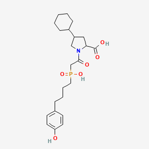 4-Cyclohexyl-1-[2-[hydroxy-[4-(4-hydroxyphenyl)butyl]phosphoryl]acetyl]pyrrolidine-2-carboxylic acid