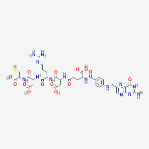 molecular formula C36H46N14O14S B15125331 2-[[4-[(2-amino-4-oxo-3H-pteridin-6-yl)methylamino]benzoyl]amino]-5-[[3-carboxy-1-[[1-[[3-carboxy-1-[(1-carboxy-2-sulfanylethyl)amino]-1-oxopropan-2-yl]amino]-5-(diaminomethylideneamino)-1-oxopentan-2-yl]amino]-1-oxopropan-2-yl]amino]-5-oxopentanoic acid 