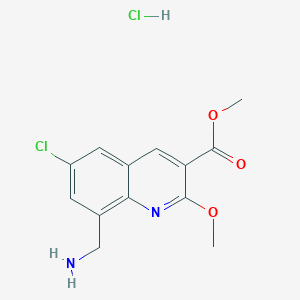 Methyl 8-(aminomethyl)-6-chloro-2-methoxyquinoline-3-carboxylate hydrochloride