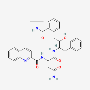 N-[4-[2-(tert-butylcarbamoyl)phenyl]-3-hydroxy-1-phenylbutan-2-yl]-2-(quinoline-2-carbonylamino)butanediamide