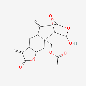 (3aR)-3aalpha,4,4aalpha,5,6,8,9,9a,10,10aalpha-Decahydro-9abeta-acetoxymethyl-8beta-hydroxy-3,5-bis(methylene)-6beta,9beta-epoxyfuro[2,3-h][3]benzoxepin-2(3H)-one