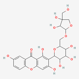 2-[6-[[3,4-Dihydroxy-4-(hydroxymethyl)oxolan-2-yl]oxymethyl]-3,4,5-trihydroxyoxan-2-yl]-1,3,7-trihydroxyxanthen-9-one