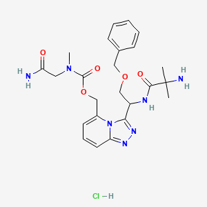 [3-[1-[(2-amino-2-methylpropanoyl)amino]-2-phenylmethoxyethyl]-[1,2,4]triazolo[4,3-a]pyridin-5-yl]methyl N-(2-amino-2-oxoethyl)-N-methylcarbamate;hydrochloride