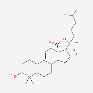 3beta,17,20-Trihydroxy-5alpha-lanosta-7,9(11)-dien-18-oic acid gamma-lactone