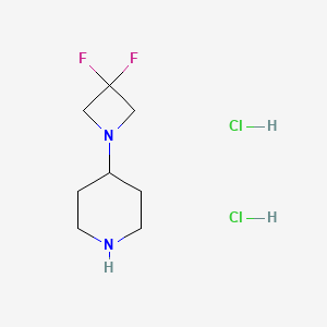 molecular formula C8H16Cl2F2N2 B1512617 4-(3,3-二氟代氮杂环丁烷-1-基)哌啶二盐酸盐 CAS No. 1373503-66-2