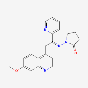 molecular formula C21H20N4O2 B1512619 1-((2-(7-Methoxyquinolin-4-yl)-1-(pyridin-2-yl)ethylidene)amino)pyrrolidin-2-one CAS No. 476473-52-6