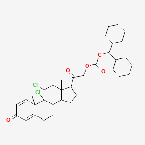 [2-(9,11-dichloro-10,13,16-trimethyl-3-oxo-7,8,11,12,14,15,16,17-octahydro-6H-cyclopenta[a]phenanthren-17-yl)-2-oxoethyl] dicyclohexylmethyl carbonate