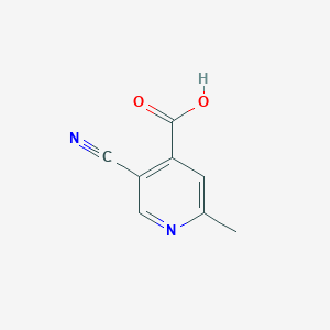 molecular formula C8H6N2O2 B1512628 5-Cyano-2-methylisonicotinic acid CAS No. 859970-50-6