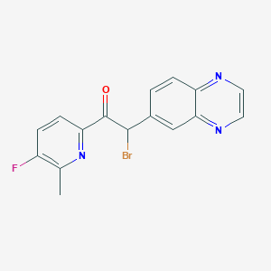 molecular formula C16H11BrFN3O B1512631 2-Bromo-1-(5-fluoro-6-methylpyridin-2-yl)-2-(quinoxalin-6-yl)ethanone CAS No. 1132610-54-8