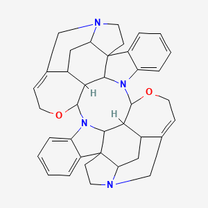 molecular formula C38H40N4O2 B15126332 10,30-Dioxa-8,15,28,35-tetrazatridecacyclo[33.5.2.215,21.01,36.02,7.08,40.09,19.013,18.016,21.020,28.022,27.029,39.033,38]tetratetraconta-2,4,6,12,22,24,26,32-octaene 