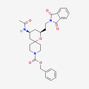 molecular formula C29H33N3O6 B15126348 rac-benzyl (2R,4S)-4-acetamido-2-(2-(1,3-dioxoisoindolin-2-yl)ethyl)-1-oxa-9-azaspiro[5.5]undecane-9-carboxylate 