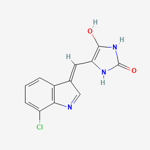 molecular formula C12H8ClN3O2 B15126353 5-((7-Chloro-1H-indol-3-YL)methylene)imidazolidine-2,4-dione 