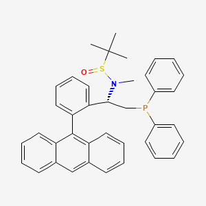 molecular formula C39H38NOPS B15126360 (R)-N-((S)-1-(2-(Anthracen-9-yl)phenyl)-2-(diphenylphosphanyl)ethyl)-N,2-dimethylpropane-2-sulfinamide 