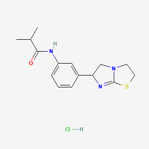 molecular formula C15H20ClN3OS B15126362 2-methyl-N-[3-(2,3,5,6-tetrahydroimidazo[2,1-b][1,3]thiazol-6-yl)phenyl]propanamide;hydrochloride 