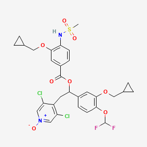 (S)-3,5-Dichloro-4-[2-[3-(cyclopropylmethoxy)-4-(difluoromethoxy)phenyl]-2-[[3-(cyclopropylmethoxy)-4-(methylsulfonamido)benzoyl]oxy]ethyl]pyridine1-Oxide