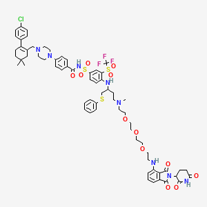 4-[4-[[2-(4-chlorophenyl)-5,5-dimethyl-cyclohexen-1-yl]methyl]piperazin-1-yl]-N-[4-[[(1R)-3-[2-[2-[2-[2-[[2-(2,6-dioxo-3-piperidyl)-1,3-dioxo-isoindolin-4-yl]amino]ethoxy]ethoxy]ethoxy]ethyl-methyl-amino]-1-(phenylsulfanylmethyl)propyl]amino]-3-(trifluoromethylsulfonyl)phenyl]sulfonyl-benzamide